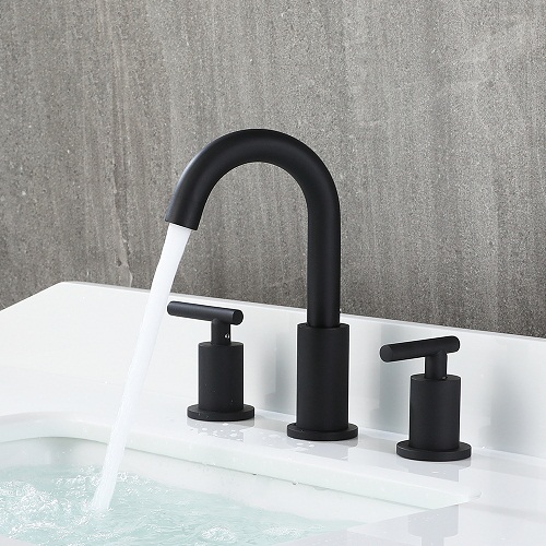 Vòi chậu lavabo-Vòi bồn tắm mạ đen 3 lỗ MK-V03 (Đặt hàng từ 10-25 ngày)