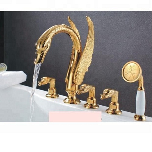 Vòi chậu lavabo, vòi bồn tắm mạ vàng Miken MKV-002 - Image 3