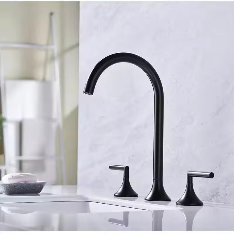 Vòi chậu lavabo, vòi bồn tắm màu đen Miken MKV-9130B