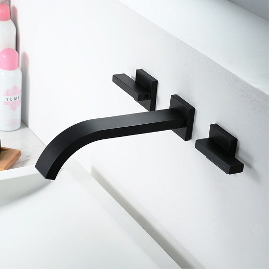 Vòi chậu lavabo, vòi bồn tắm màu đen mờ Miken MKV-V03B - Image 5