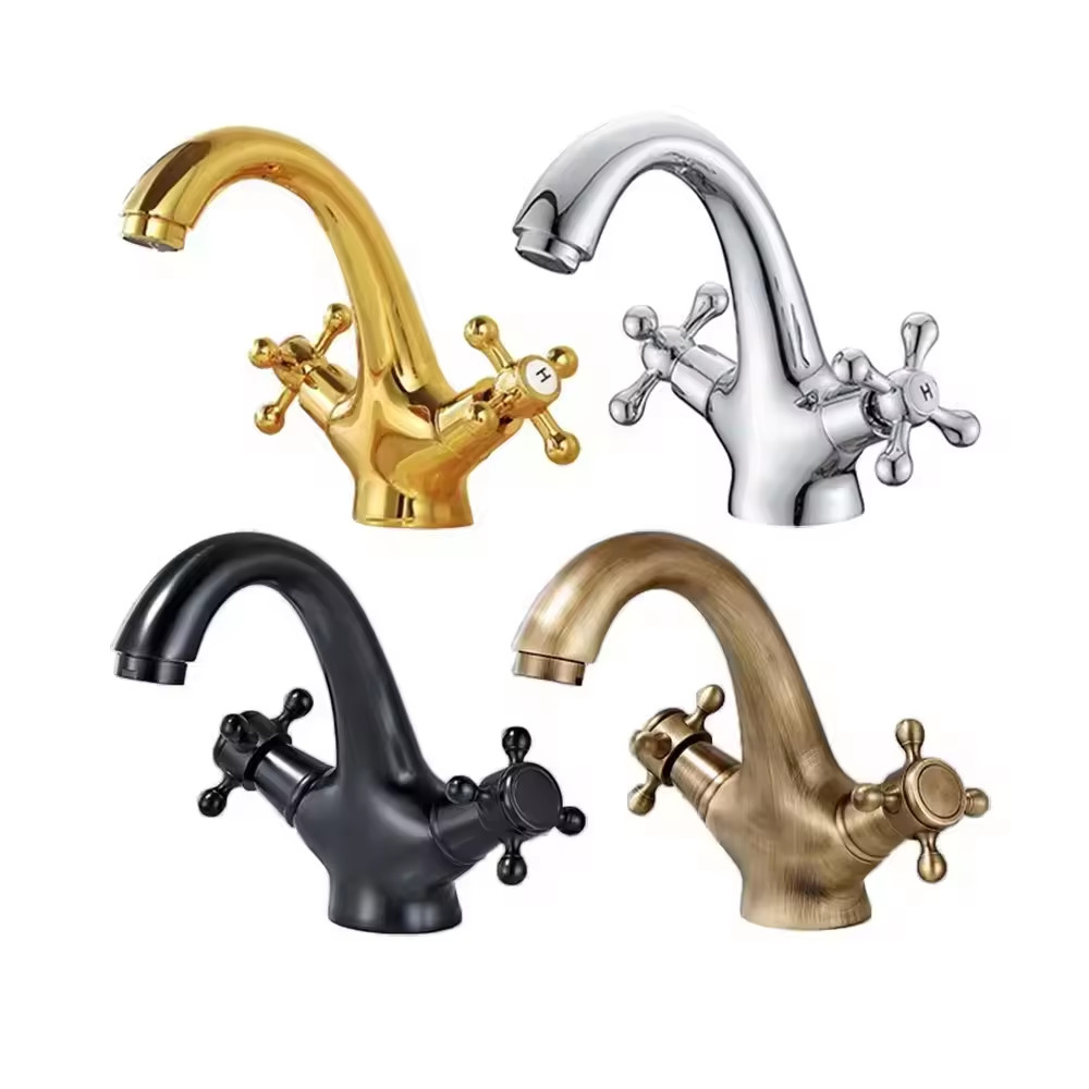 Vòi chậu lavabo, vòi bồn tắm màu vàng 3 lỗ Miken MKV-M2680GN ( Vàng bóng hoặc vàng mờ) - Image 3