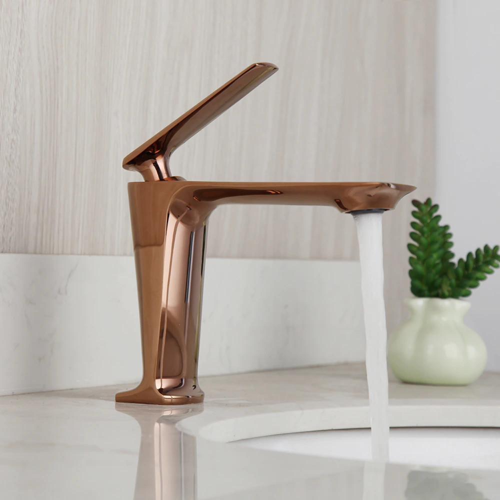 Vòi chậu lavabo, vòi bồn tắm màu vàng mờ Miken MKV-L6623G - Image 6