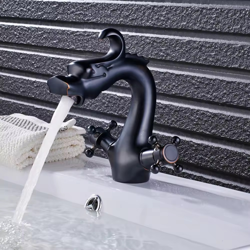 Vòi chậu rửa mặt lavabo màu vàng hồng Miken MKV-600017G - Image 4