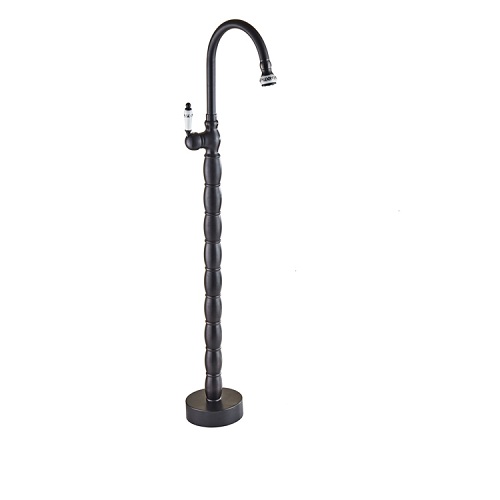 Vòi đặt sàn màu đen dùng cho chậu chân đứng và bồn tắm độc lập MKV-090B