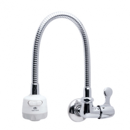 Vòi rửa bát 1 đường lạnh cắm tường ngổng mềm Hàn Quốc Samwon SW-821
