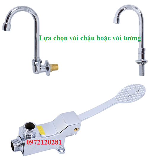 Vòi rửa bát công nghiệp nóng lạnh 2 chân cứng cắm chậu MS-9815-12 (Đặt hàng 10 ngày) - Image 4