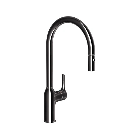 Vòi rửa bát dây rút nóng lạnh màu đen NOBILI RING NB130LTB