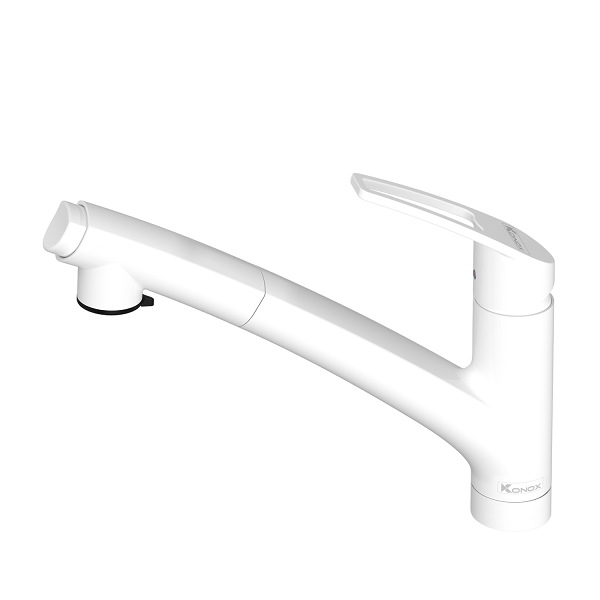 Vòi rửa bát dây rút phong cách Nhật Bản Konox Kira White