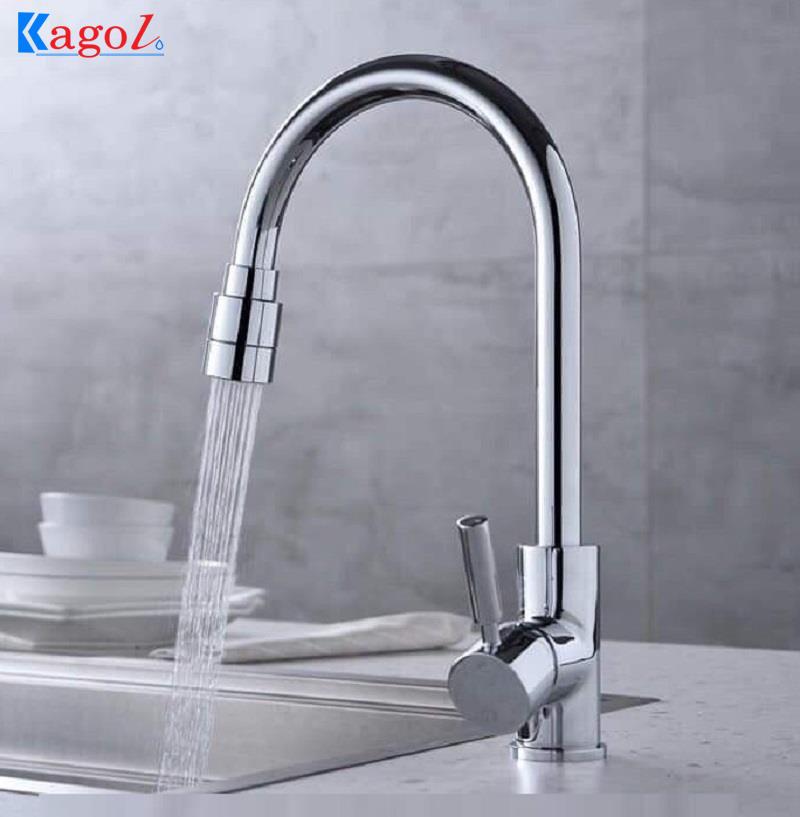 Vòi rửa bát nóng lạnh cần rút dài đồng phủ nano xám Kagol K66 - Image 5