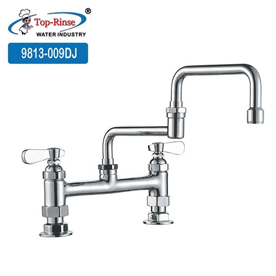 Vòi rửa bát nóng lạnh công nghiệp cắm chậu YC-5806-14PG - Image 5