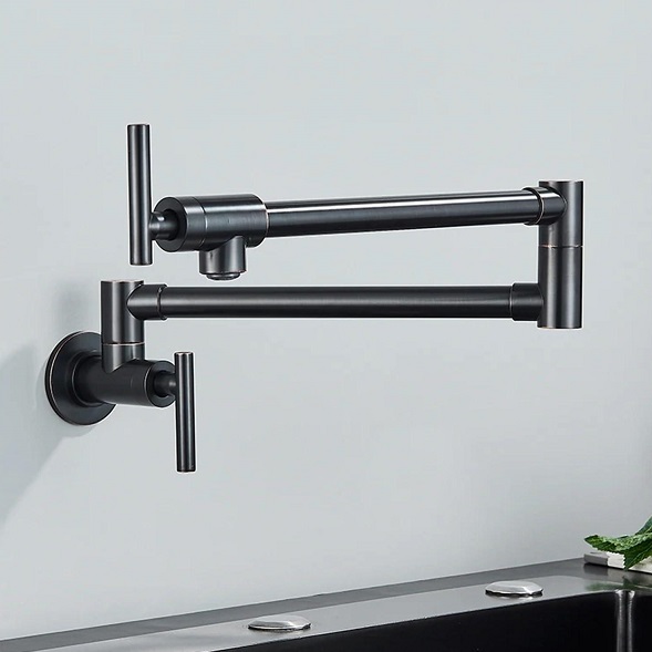 Vòi rửa bát nóng lạnh dây rút Crom Miken MK-1901C - Image 5