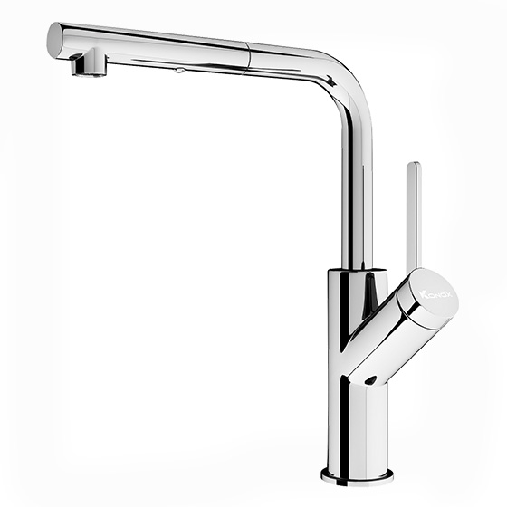 Vòi rửa bát nóng lạnh dây rút Konox Ponte Grey - Image 3