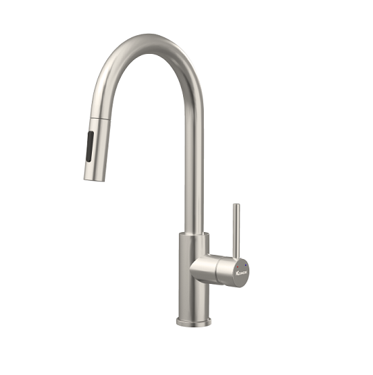 Vòi rửa bát nóng lạnh dây rút Konox Volta Nickel - Image 3