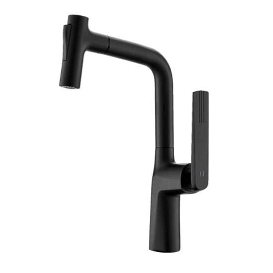 Vòi rửa bát nóng lạnh dây rút màu đen Grunder GR-606D