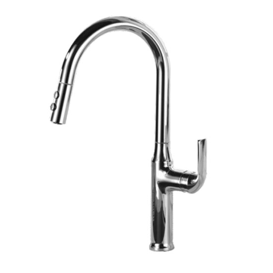 Vòi rửa bát nóng lạnh dây rút màu đen Grunder GR-606D - Image 5