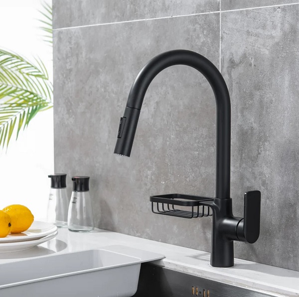 Vòi rửa bát nóng lạnh dây rút mẫu mới mạ Crom Miken MK-1015C - Image 5
