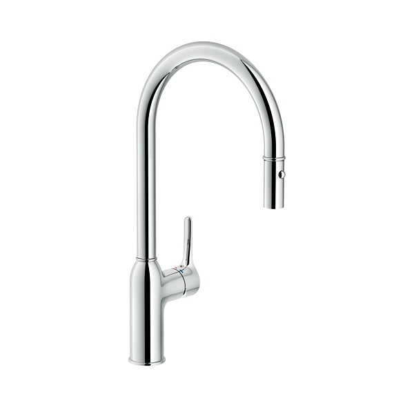 Vòi rửa bát nóng lạnh dây rút màu vàng đồng NOBILI MANIA NB217B - Image 5