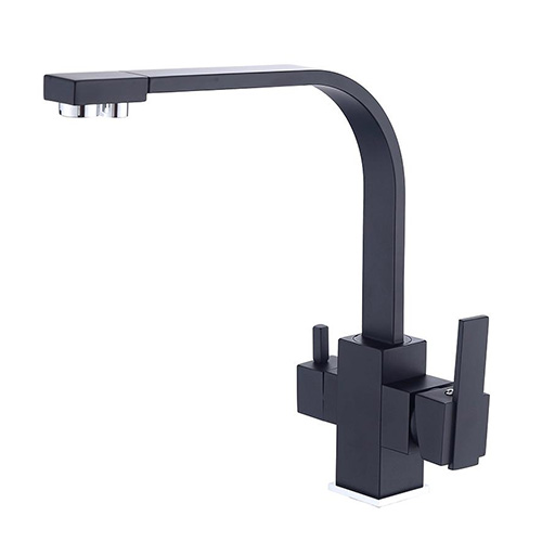 Vòi rửa bát nóng lạnh dây rút màu xám ghi Miken MK-008GR - Image 5