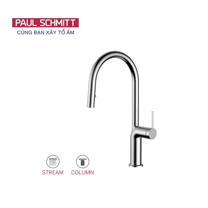 Vòi rửa bát nóng lạnh dây rút Paul Schmitt PA305K - Image 5
