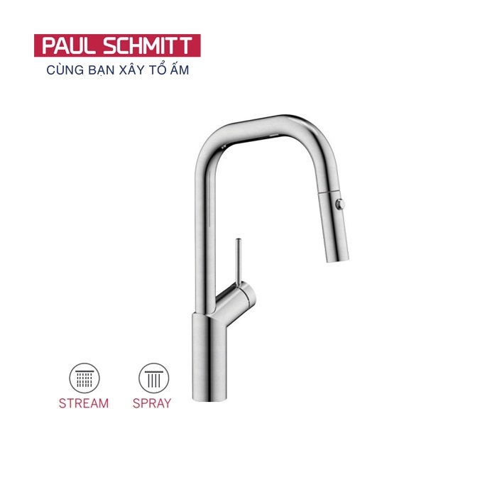 Vòi rửa bát nóng lạnh dây rút Paul Schmitt PA308K - Image 4