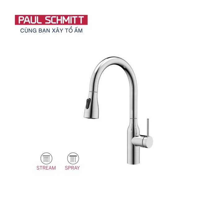 Vòi rửa bát nóng lạnh dây rút Paul Schmitt PA320KS