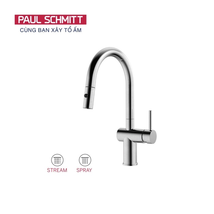 Vòi rửa bát nóng lạnh dây rút Paul Schmitt PA321KS - Image 4