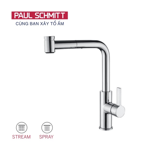 Vòi rửa bát nóng lạnh dây rút Paul Schmitt PA326KCB - Image 4
