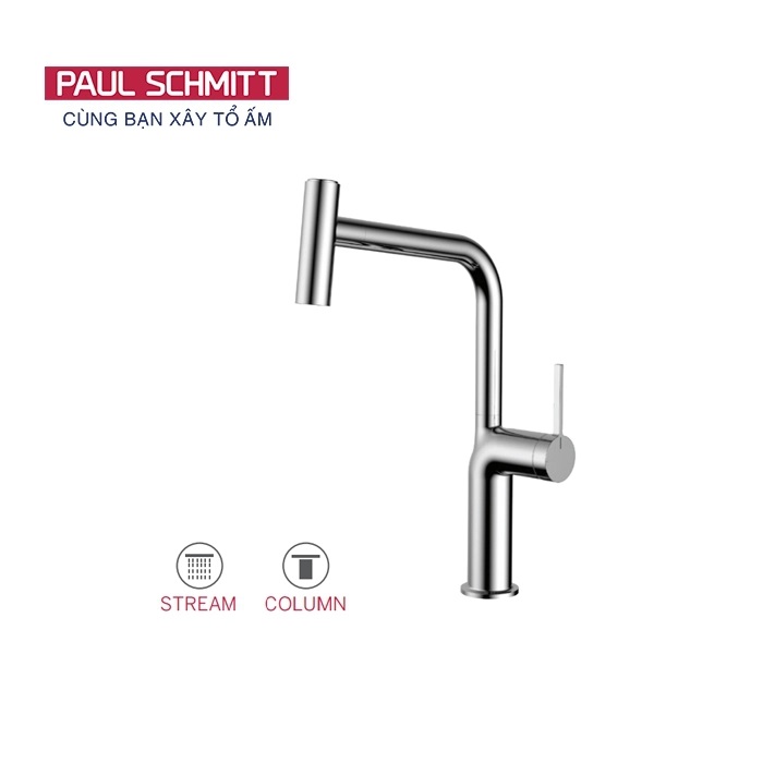 Vòi rửa bát nóng lạnh dây rút Paul Schmitt PA327KBN - Image 4