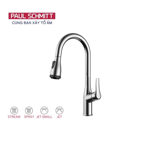 Vòi rửa bát nóng lạnh dây rút Paul Schmitt PA329KBN - Image 3