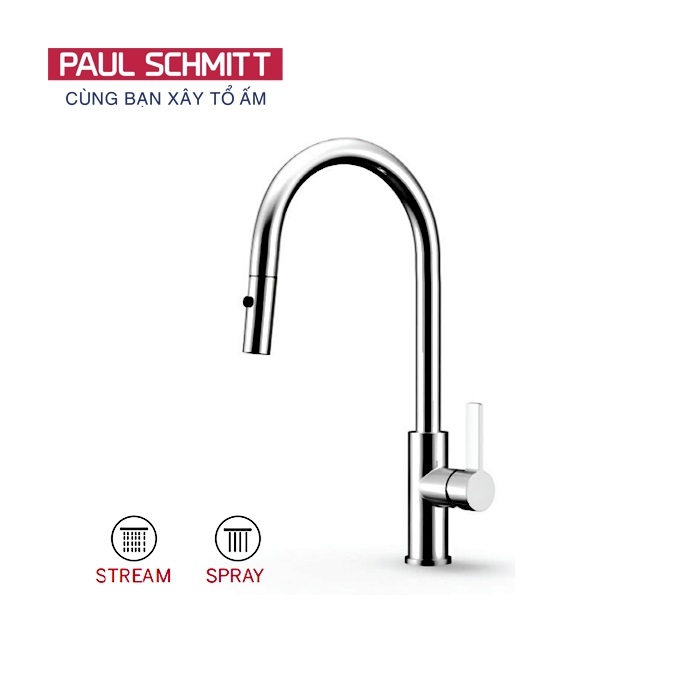 Vòi rửa bát nóng lạnh dây rút Paul Schmitt PA330K - Image 5