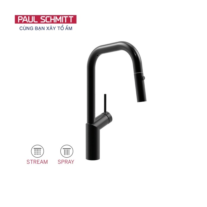 Vòi rửa bát nóng lạnh dây rút Paul Schmitt PA330KBN - Image 4