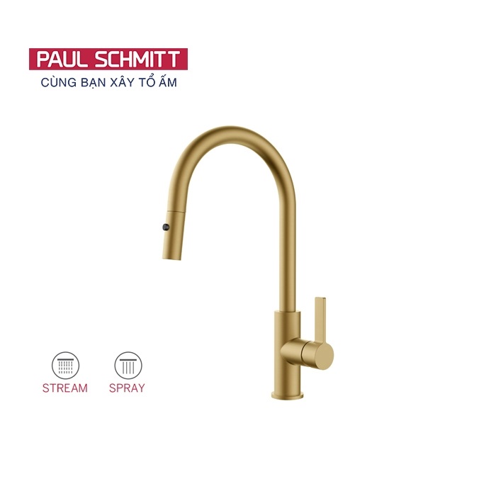 Vòi rửa bát nóng lạnh dây rút Paul Schmitt PA334K - Image 5