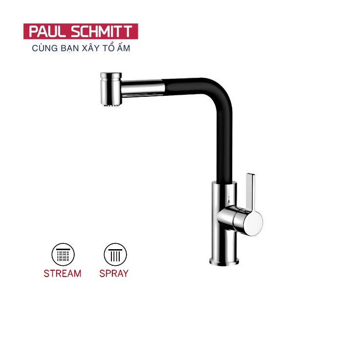 Vòi rửa bát nóng lạnh dây rút Paul Schmitt PA337K - Image 5