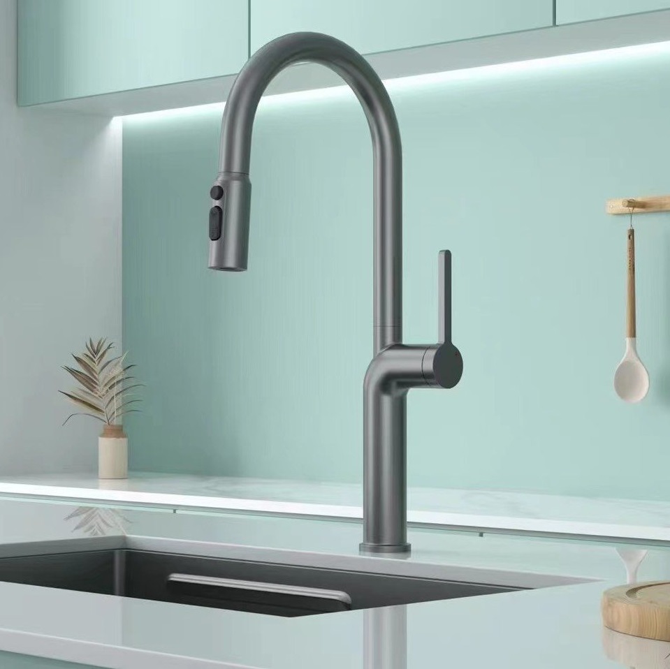 Vòi rửa bát nóng lạnh Inox 304 dây rút Miken MK-2030 - Image 3