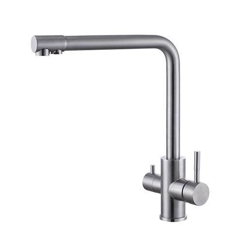 Vòi rửa bát nóng lạnh mạ màu vàng kết hợp vòi RO Miken MK-2027GRO - Image 5