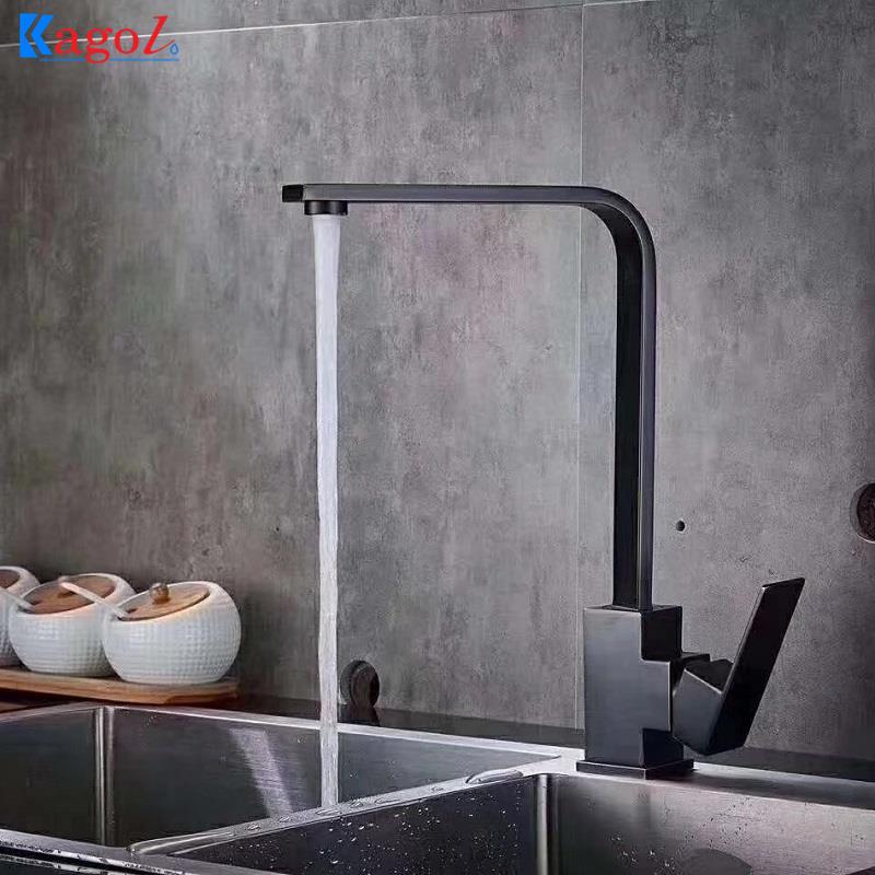 Vòi rửa bát nóng lạnh màu đen dây rút Kagol K08 - Image 3