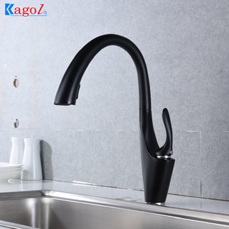 Vòi rửa bát nóng lạnh nano xám cần rút dài Kagol K12 - Image 3
