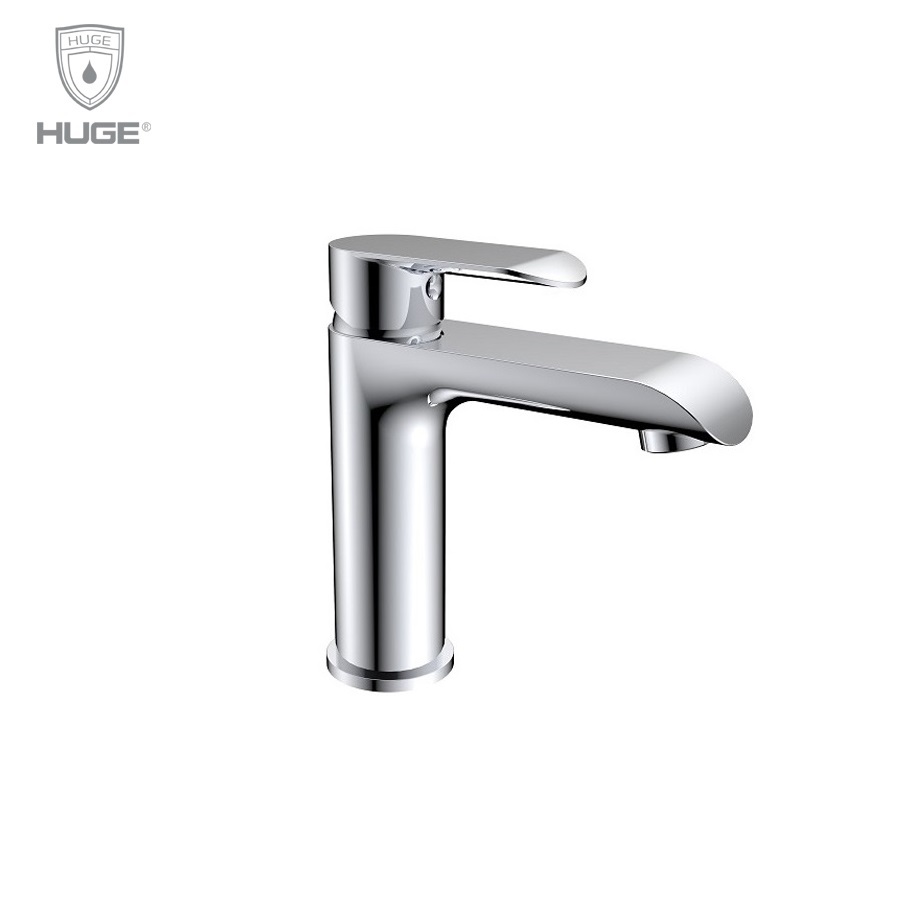 Vòi rửa mặt lavabo nóng lạnh gắn tường màu đen Huge H-VT200B - Image 5