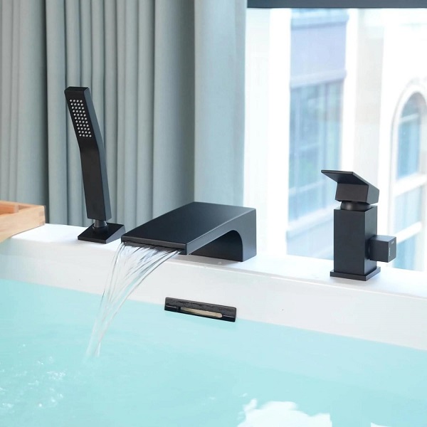 Vòi sen bồn tắm âm tường nóng lạnh mạ màu đen Miken MKS-17018B - Image 4
