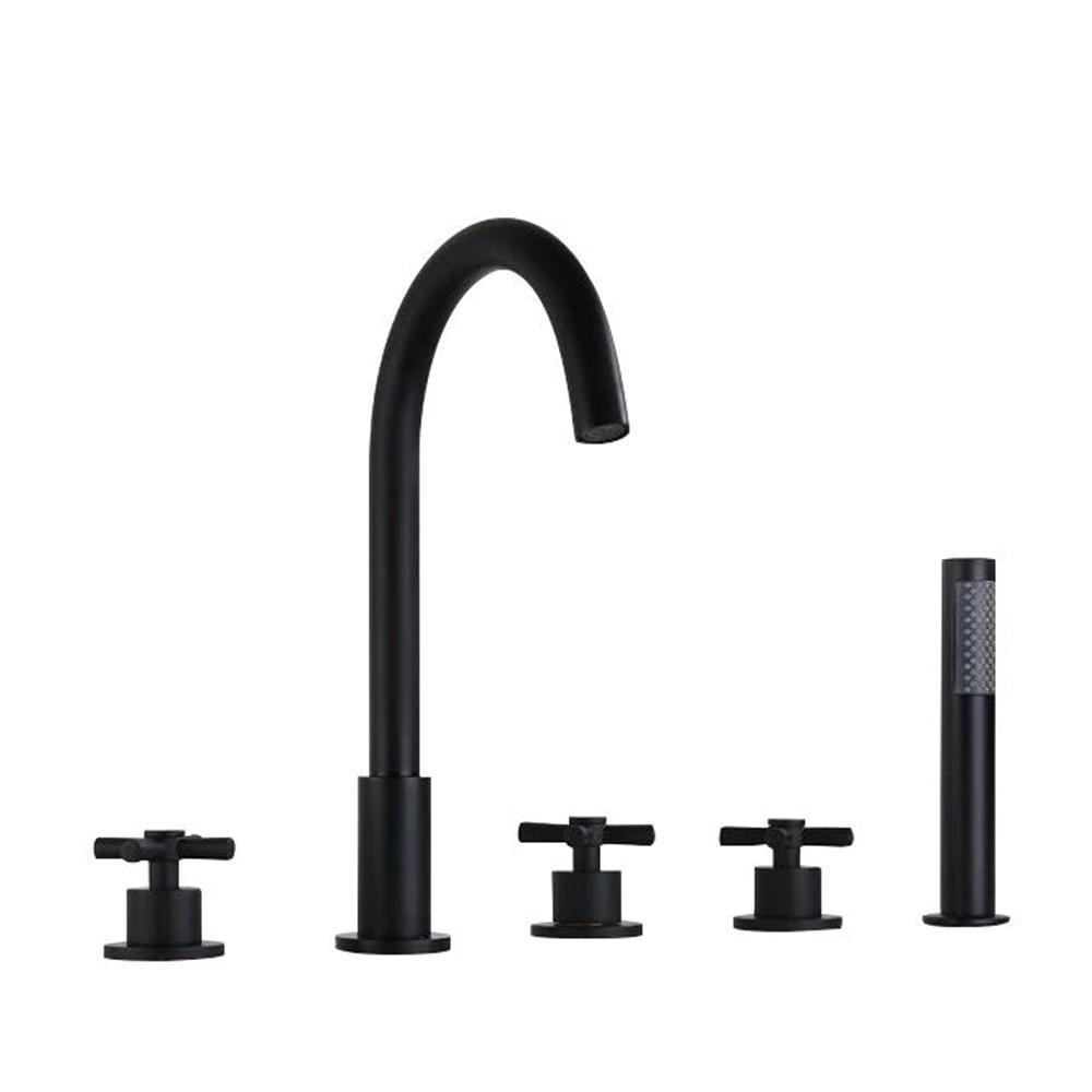 Vòi sen bồn tắm nóng lạnh mạ màu đen Miken MKS-17020B - Image 5