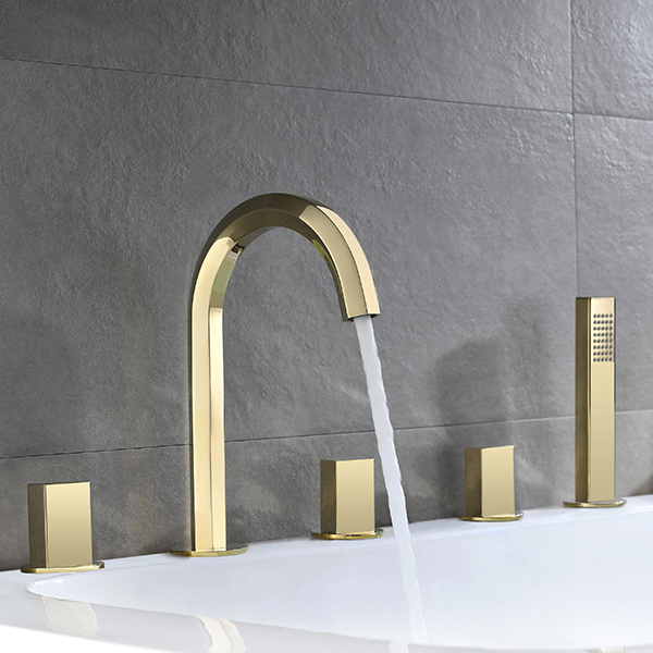 Vòi sen tắm bồn nóng lạnh màu vàng Classic P0146S - Image 6