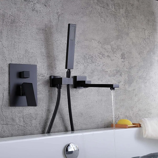 Vòi sen tắm bồn, vòi chậu lavabo âm tường nóng lạnh mạ vàng Miken MKS-5069GM ( Bóng hoặc mờ) - Image 5