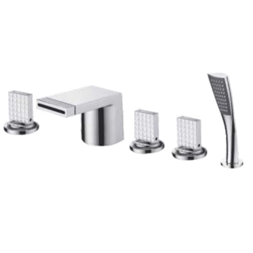 Vòi sen tắm bồn, vòi chậu lavabo âm tường nóng lạnh Miken MKS-5068W - Image 5