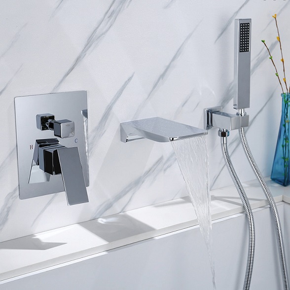 Vòi sen tắm bồn, vòi chậu lavabo âm tường nóng lạnh Miken MKS-5069W
