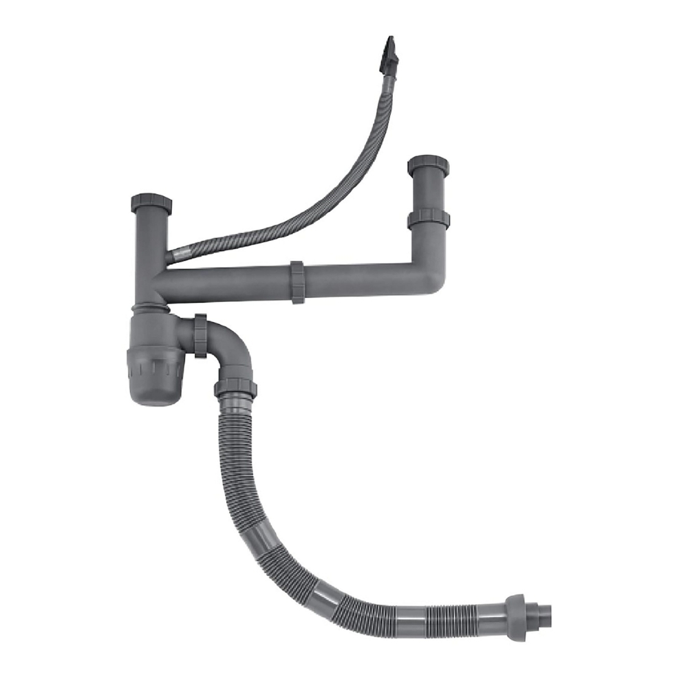 Xi phông chậu rửa bát Hàn Quốc 2 hố lệch (Phi 160 và 90) - Image 4