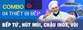 Combo bếp từ hút mùi chậu inox và vòi rửa bát