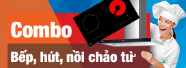 Combo Bếp từ Miken hút mùi nồi chảo từ